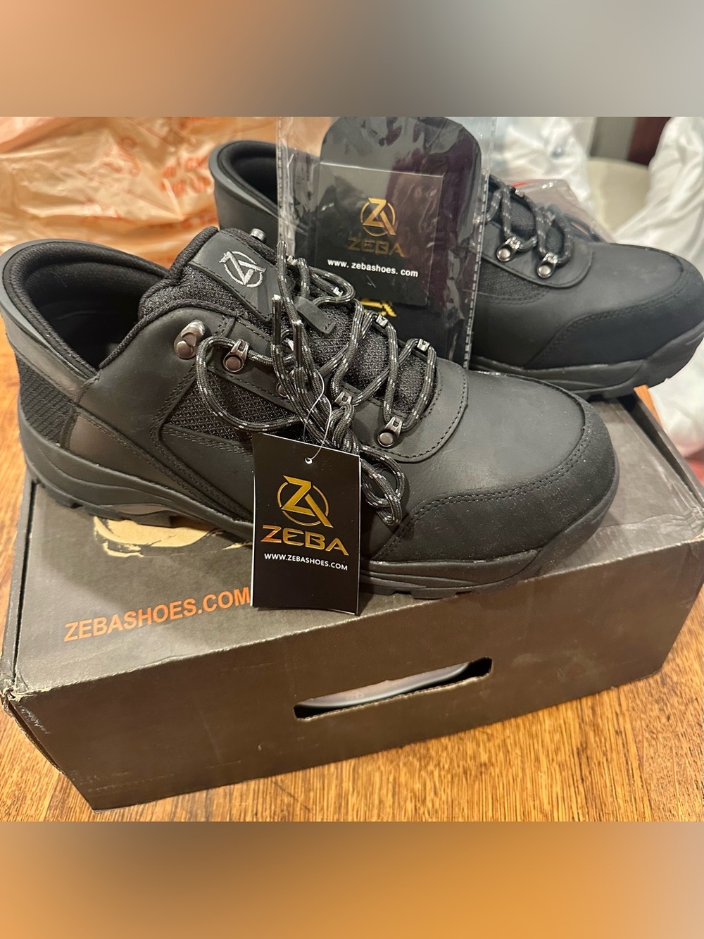 Steel Toe Black Leather Zeba Shoes